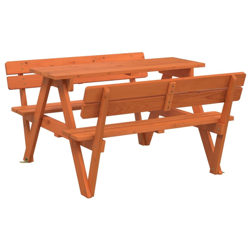 vidaXL Picnic Table for 4 Kids with Umbrella Hole Solid Wood Fir - Picnic Tables from vidaXL