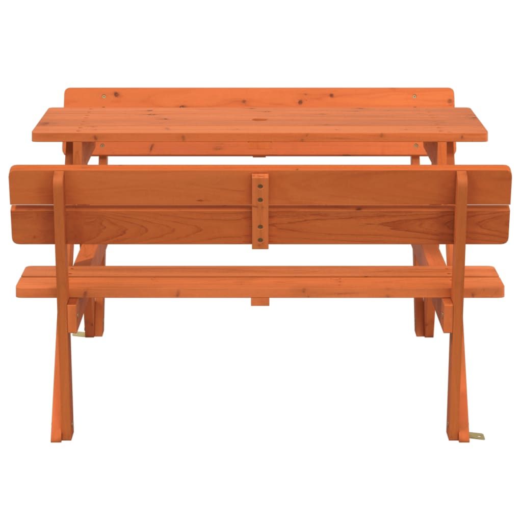vidaXL Picnic Table for 4 Kids with Umbrella Hole Solid Wood Fir - Picnic Tables from vidaXL