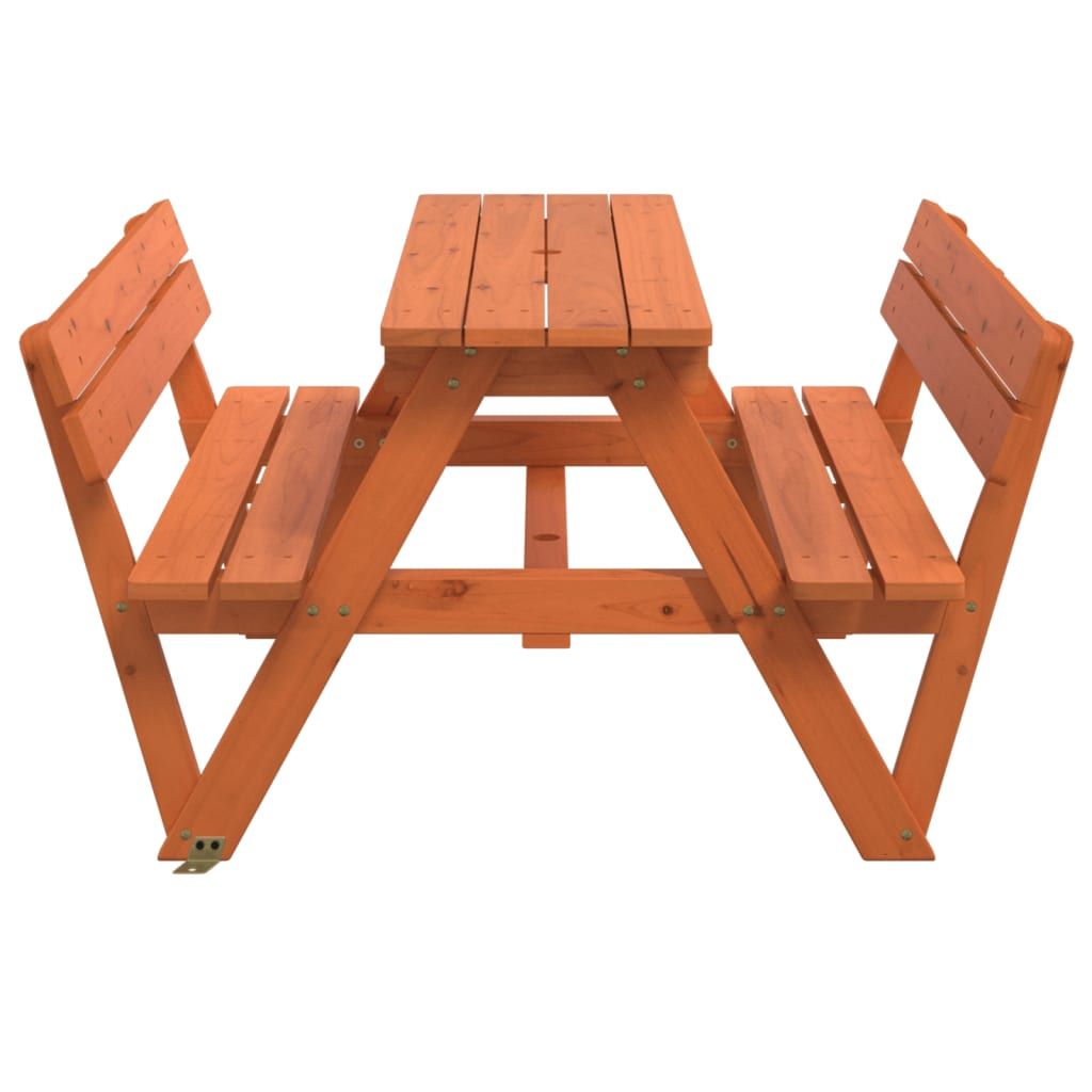 vidaXL Picnic Table for 4 Kids with Umbrella Hole Solid Wood Fir - Picnic Tables from vidaXL