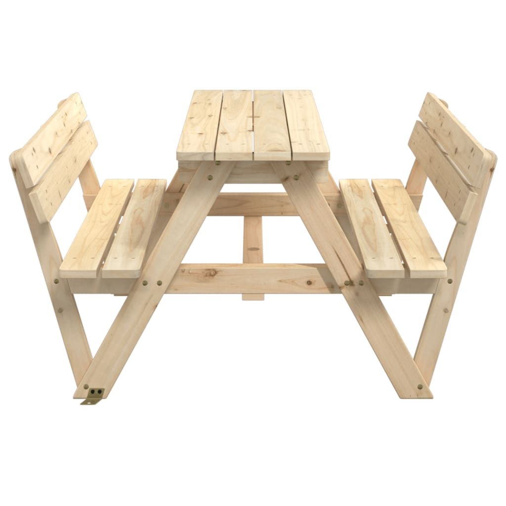 vidaXL Picnic Table for 4 Kids with Umbrella Hole Solid Wood Fir - Picnic Tables from vidaXL