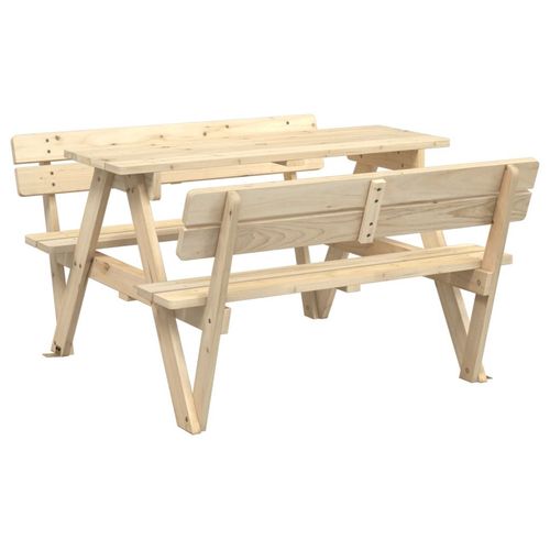 vidaXL Picnic Table for 4 Kids with Umbrella Hole Solid Wood Fir - Picnic Tables from vidaXL