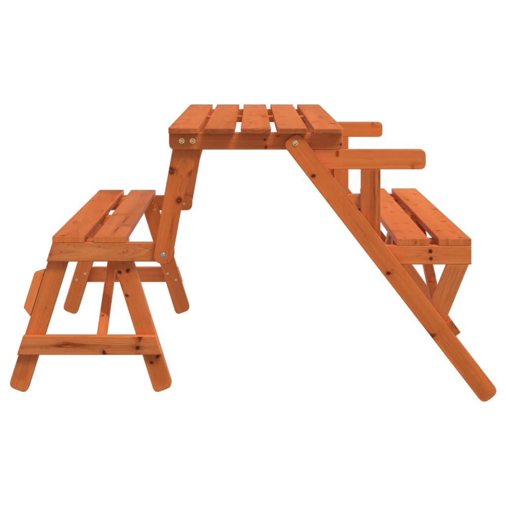 vidaXL Picnic Table with Benches Solid Wood Fir 2-in-1 Convertible - Picnic Tables from vidaXL