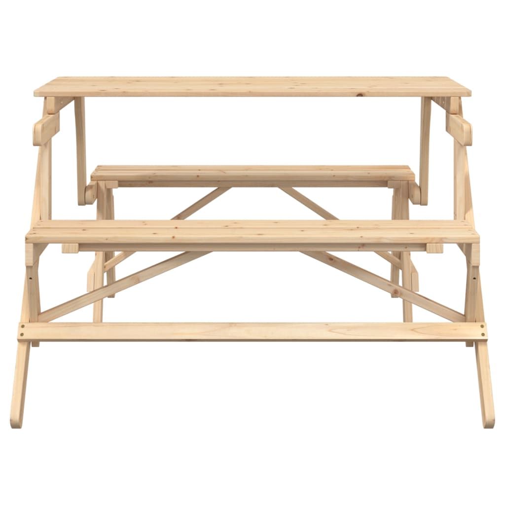 vidaXL Picnic Table with Benches Solid Wood Fir 2-in-1 Convertible - Picnic Tables from vidaXL