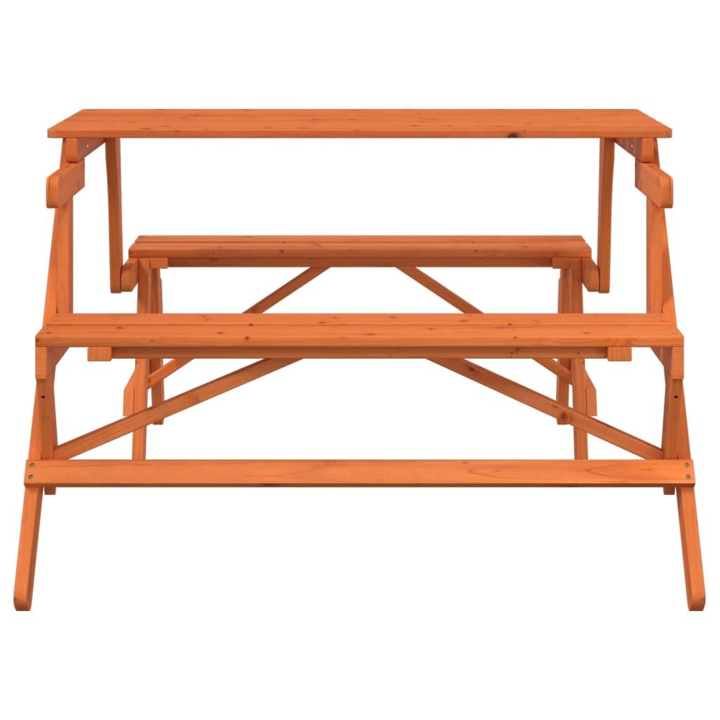 vidaXL Picnic Table with Benches Solid Wood Fir 2-in-1 Convertible - Picnic Tables from vidaXL