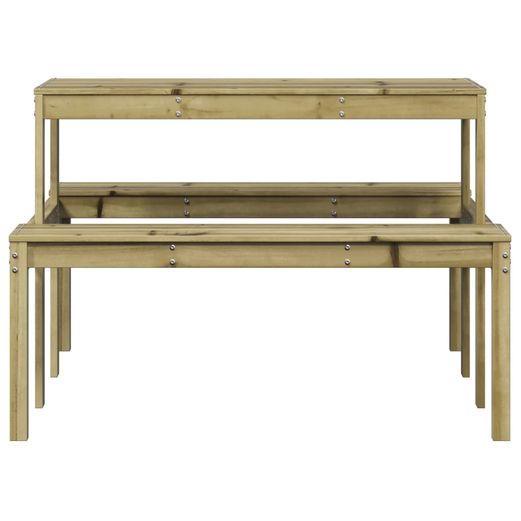 vidaXL Picnic Table Wax Brown 110x134x75 cm Solid Wood Pine - Picnic Tables from vidaXL
