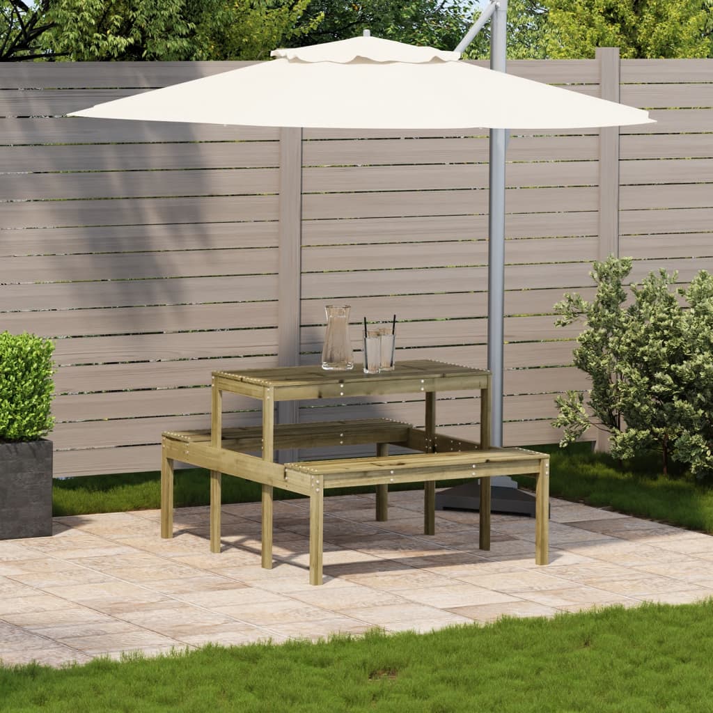 vidaXL Picnic Table Wax Brown 110x134x75 cm Solid Wood Pine - Picnic Tables from vidaXL