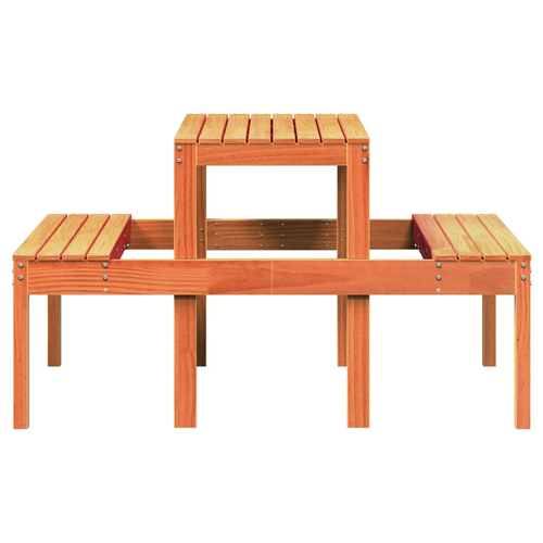 vidaXL Picnic Table Wax Brown 110x134x75 cm Solid Wood Pine - Picnic Tables from vidaXL