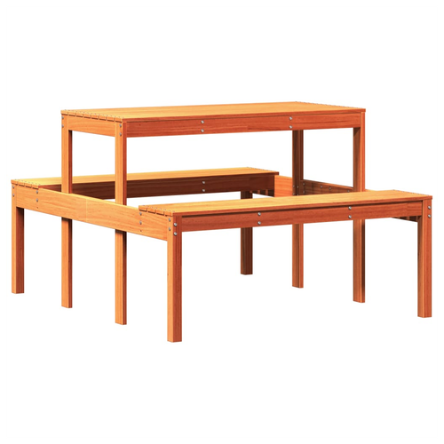 vidaXL Picnic Table Wax Brown 110x134x75 cm Solid Wood Pine - Picnic Tables from vidaXL