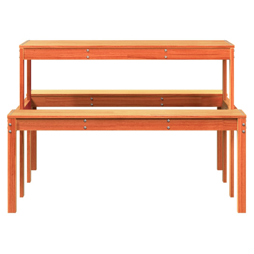 vidaXL Picnic Table Wax Brown 110x134x75 cm Solid Wood Pine - Picnic Tables from vidaXL