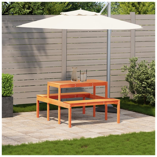 vidaXL Picnic Table Wax Brown 110x134x75 cm Solid Wood Pine - Picnic Tables from vidaXL