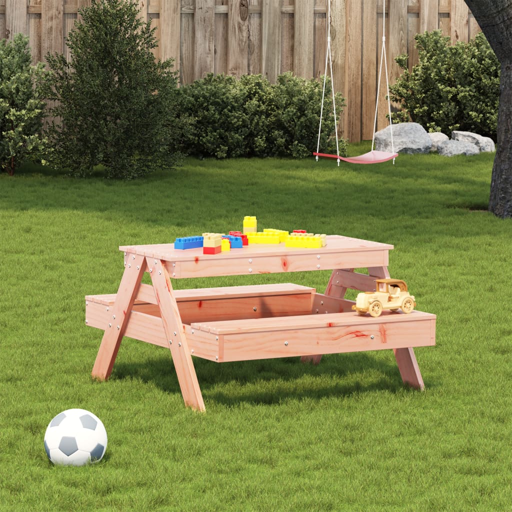 vidaXL Picnic Table for Kids Wax Brown 88x97x52 cm Solid Wood Pine - Picnic Tables from vidaXL