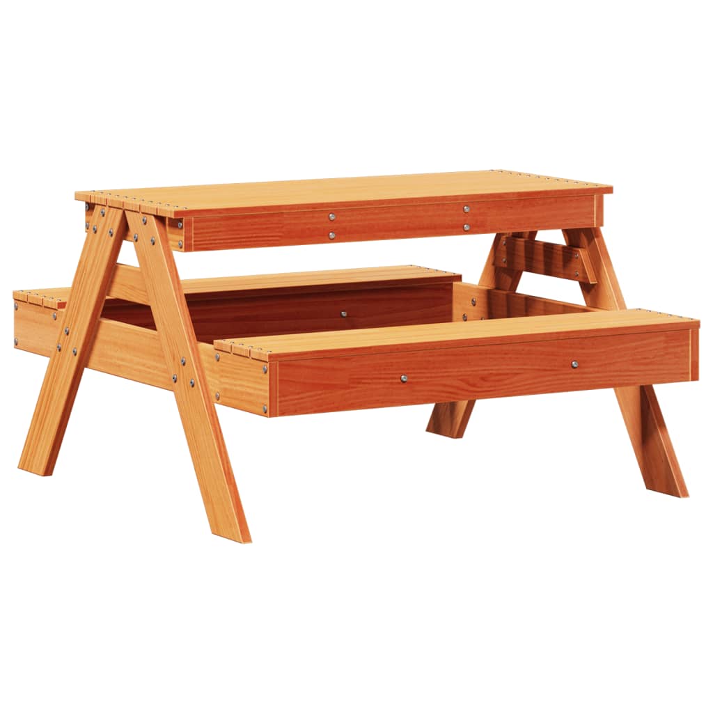 vidaXL Picnic Table for Kids Wax Brown 88x97x52 cm Solid Wood Pine - Picnic Tables from vidaXL