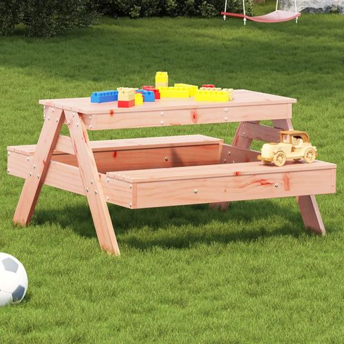 vidaXL Picnic Table for Kids Wax Brown 88x97x52 cm Solid Wood Pine - Picnic Tables from vidaXL
