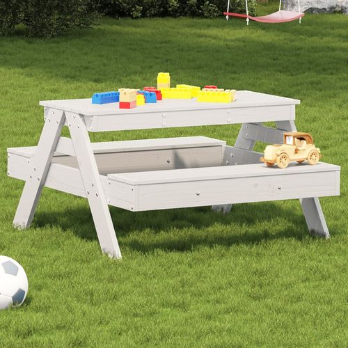 vidaXL Picnic Table for Kids Wax Brown 88x97x52 cm Solid Wood Pine - Picnic Tables from vidaXL