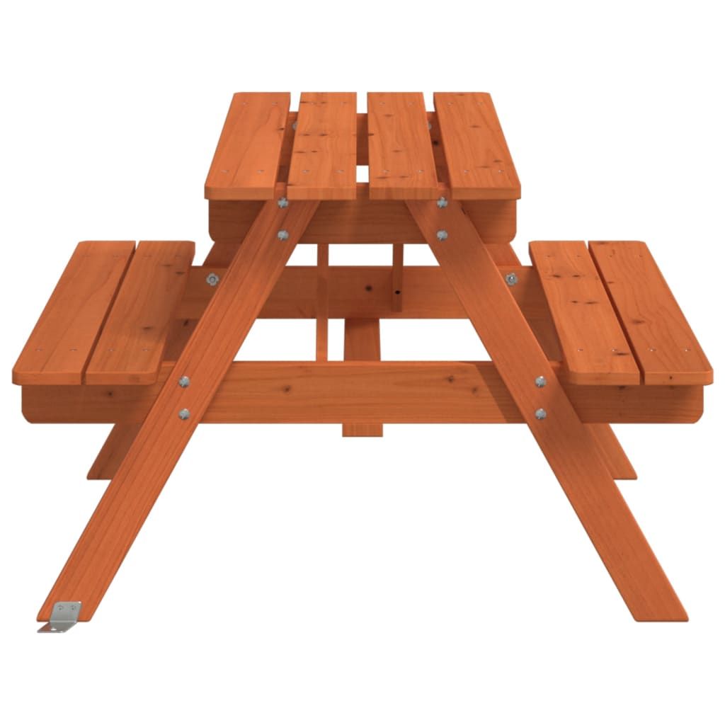 vidaXL Kids' Picnic Table with Benches and Parasol Multicolour Wood - Picnic Tables from vidaXL