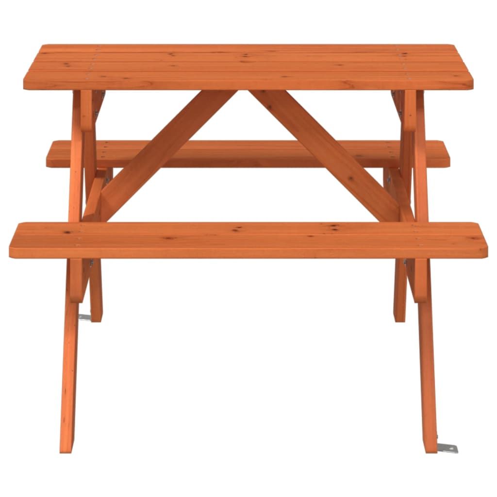 vidaXL Kids' Picnic Table with Benches and Parasol Multicolour Wood - Picnic Tables from vidaXL