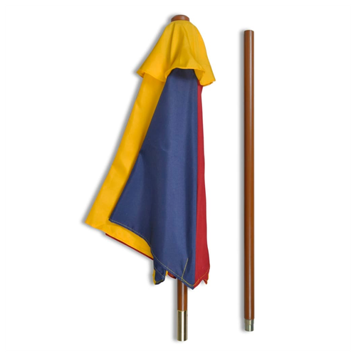 vidaXL Kids' Picnic Table with Benches and Parasol Multicolour Wood - Picnic Tables from vidaXL