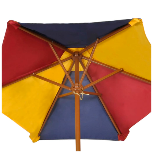 vidaXL Kids' Picnic Table with Benches and Parasol Multicolour Wood - Picnic Tables from vidaXL