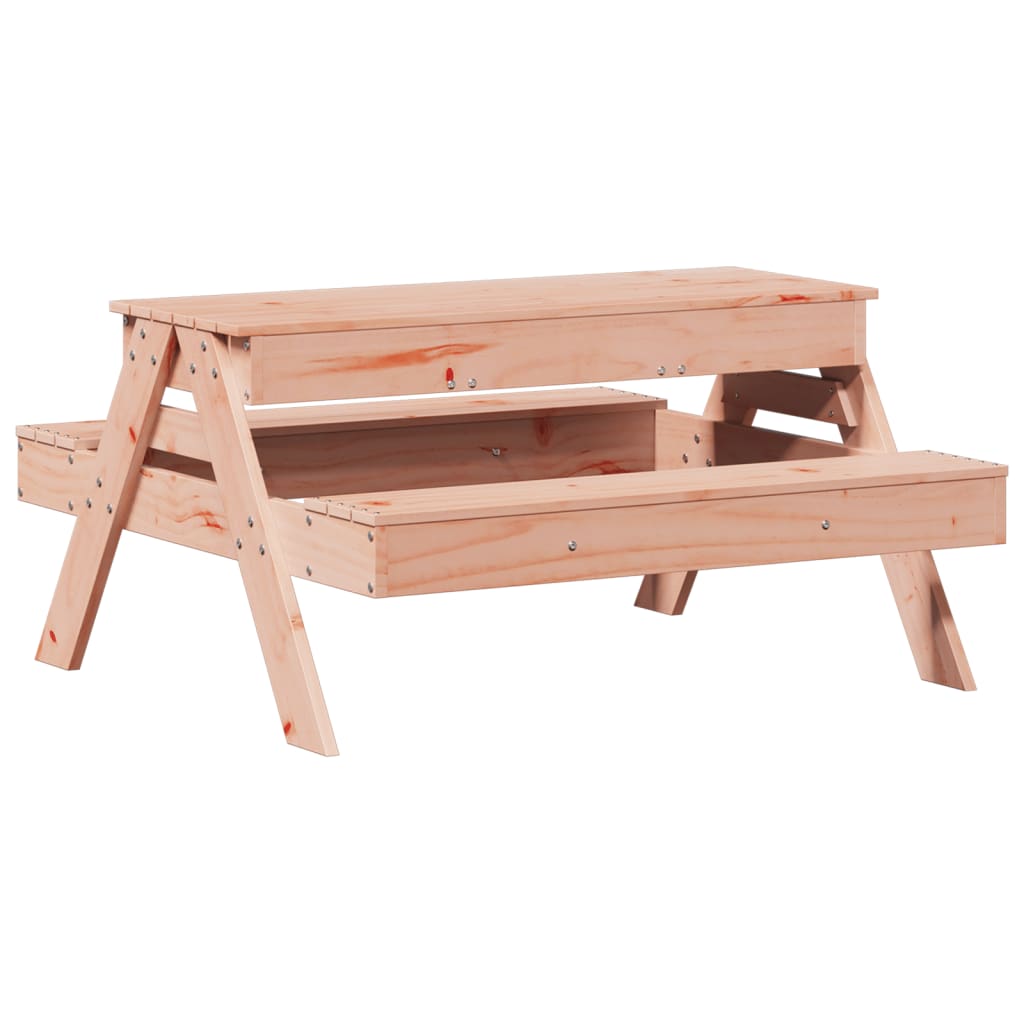 vidaXL Picnic Table with Sandpit for Kids Wax Brown Solid Wood Pine - Picnic Tables from vidaXL