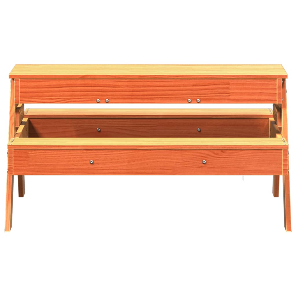 vidaXL Picnic Table with Sandpit for Kids Wax Brown Solid Wood Pine - Picnic Tables from vidaXL