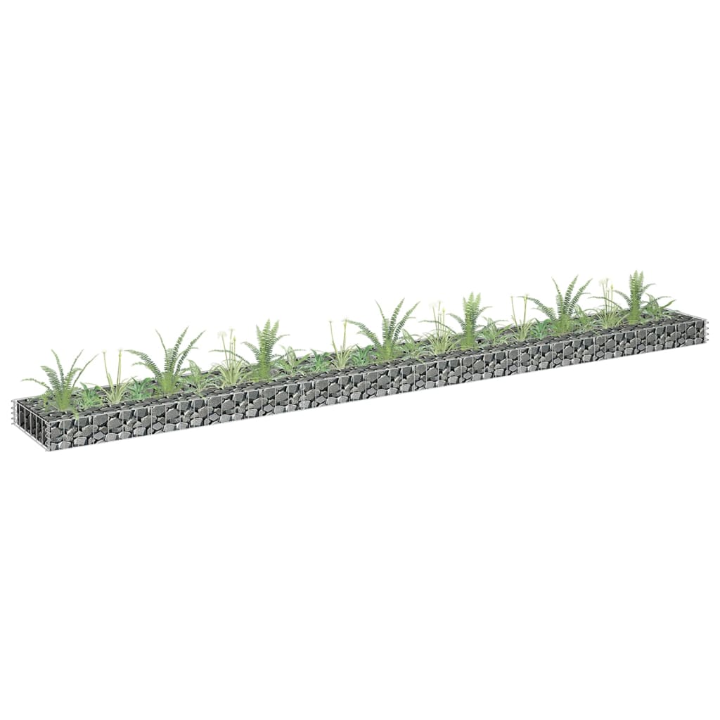 vidaXL Gabion Raised Bed Galvanised Steel 90x30x10 cm - Raised Beds from vidaXL