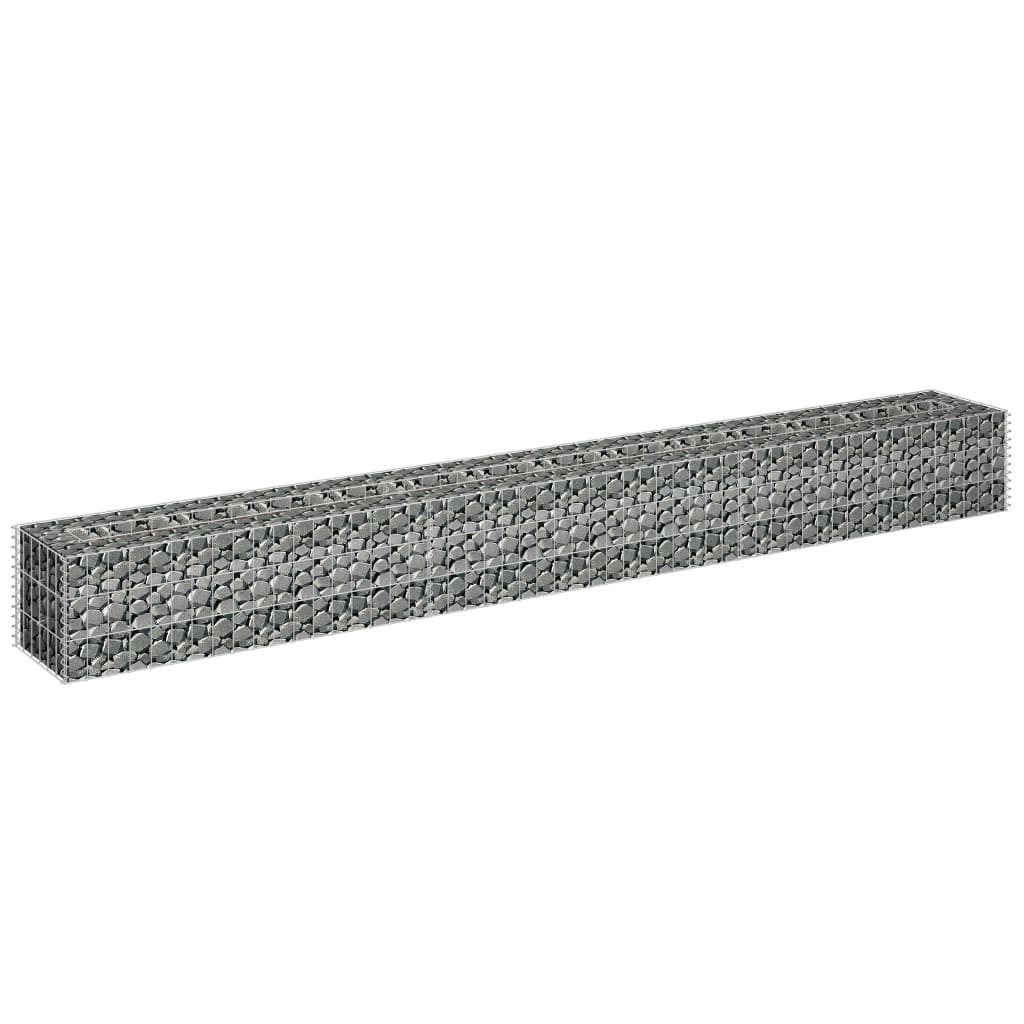 vidaXL Gabion Raised Bed Galvanised Steel 90x30x10 cm - Raised Beds from vidaXL