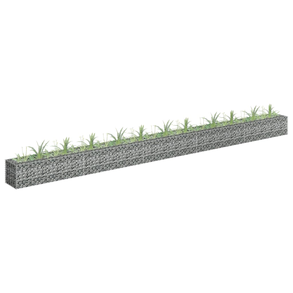 vidaXL Gabion Raised Bed Galvanised Steel 90x30x10 cm - Raised Beds from vidaXL
