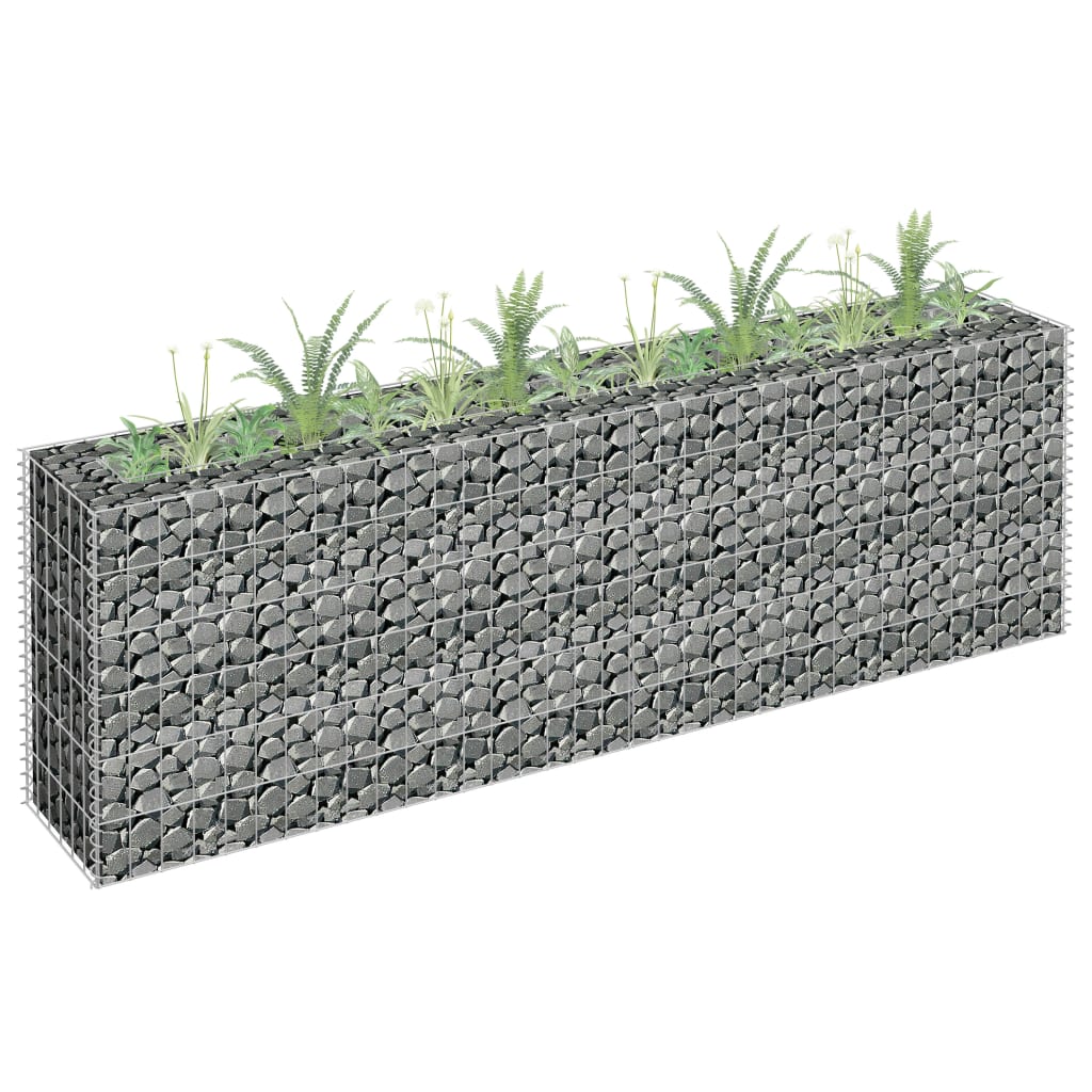 vidaXL Gabion Raised Bed Galvanised Steel 90x30x10 cm - Raised Beds from vidaXL