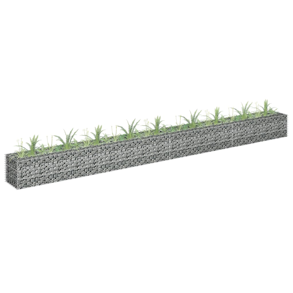 vidaXL Gabion Raised Bed Galvanised Steel 90x30x10 cm - Raised Beds from vidaXL