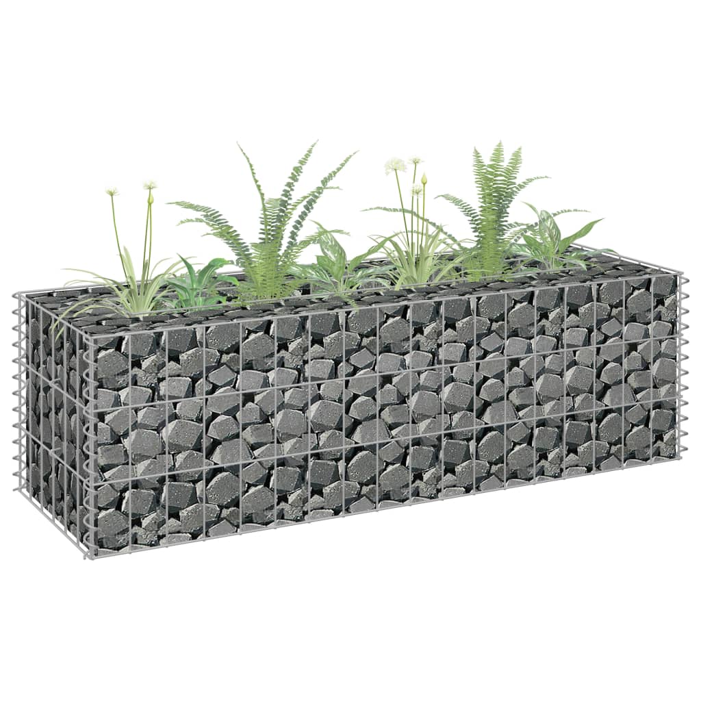 vidaXL Gabion Raised Bed Galvanised Steel 90x30x10 cm - Raised Beds from vidaXL