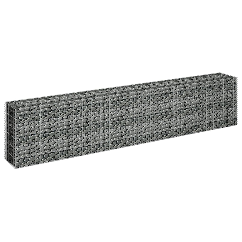 vidaXL Gabion Raised Bed Galvanised Steel 90x30x10 cm - Raised Beds from vidaXL