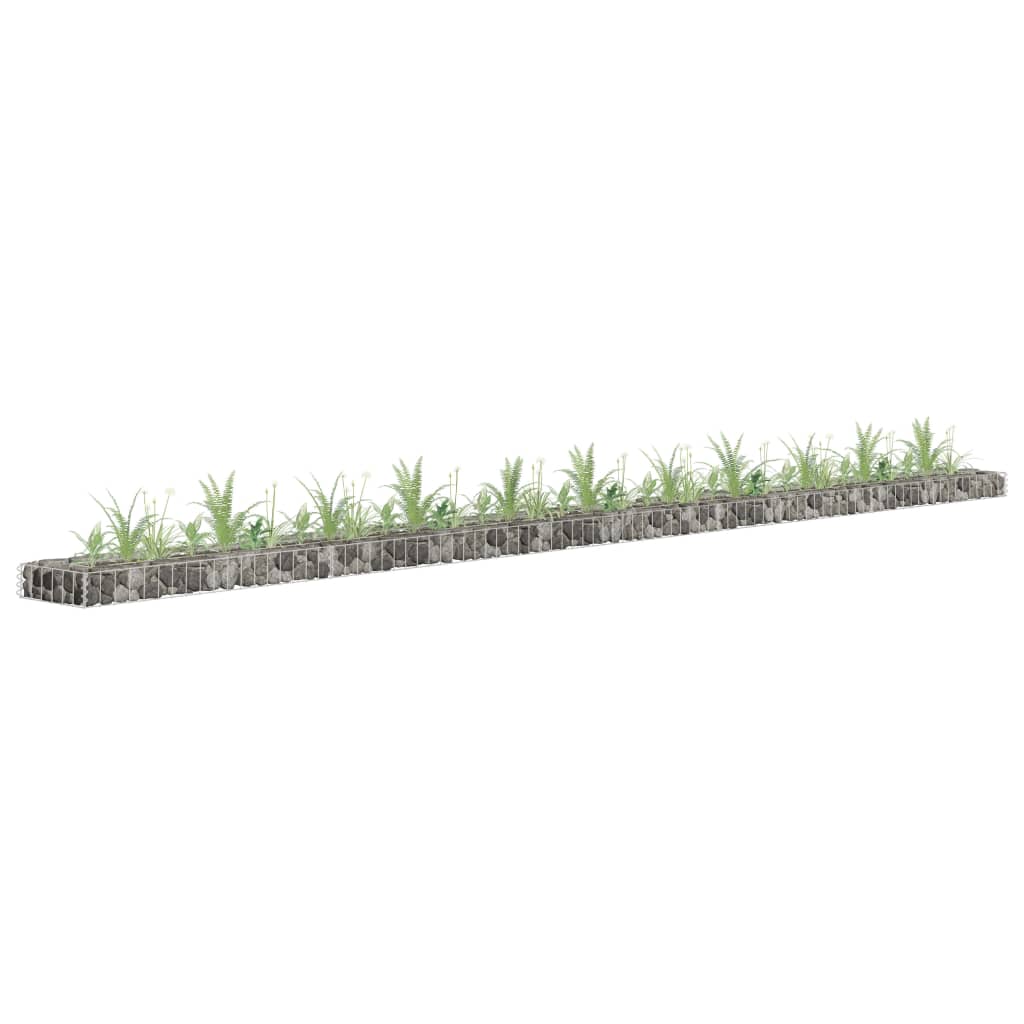 vidaXL Gabion Raised Bed Galvanised Steel 90x30x10 cm - Raised Beds from vidaXL