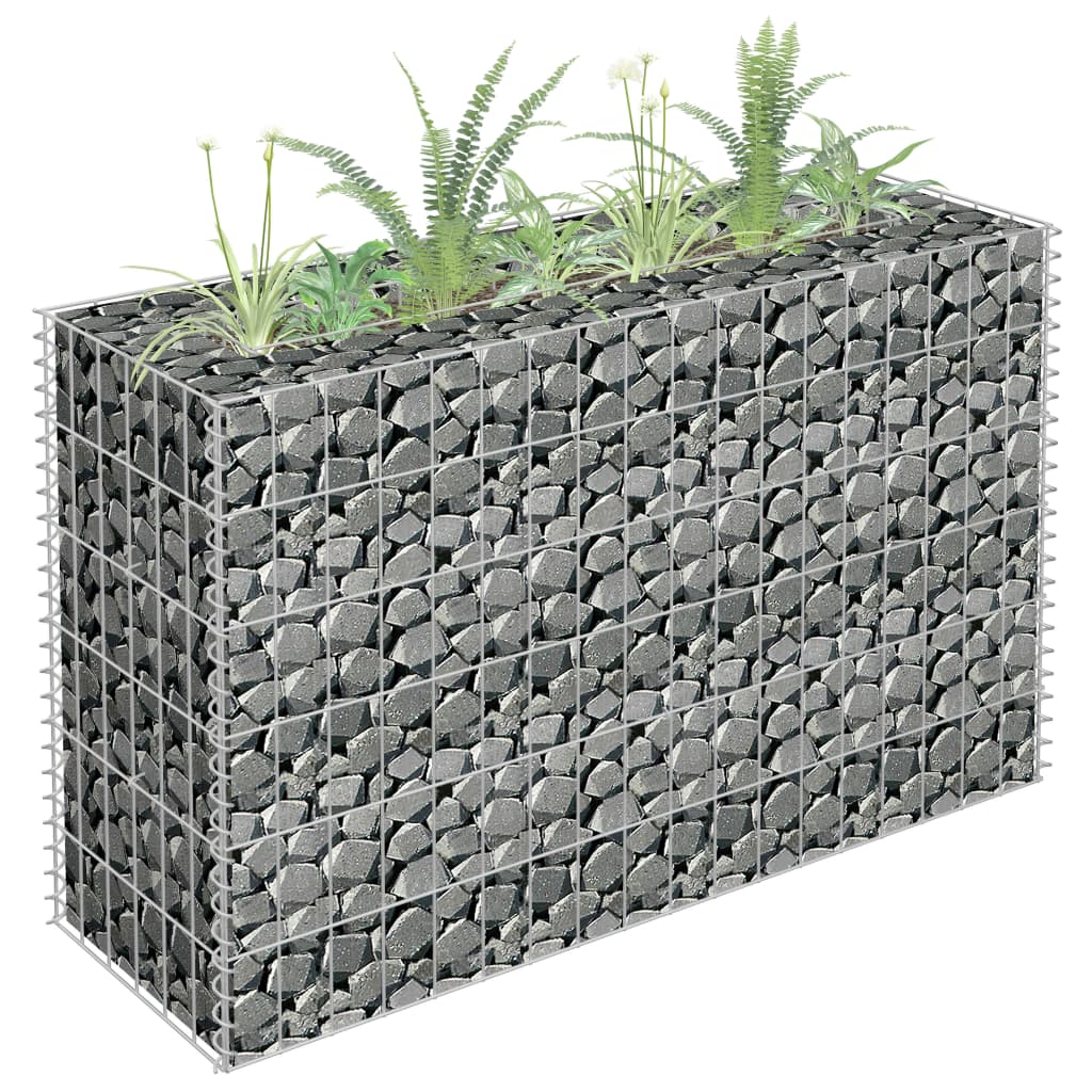 vidaXL Gabion Raised Bed Galvanised Steel 90x30x10 cm - Raised Beds from vidaXL