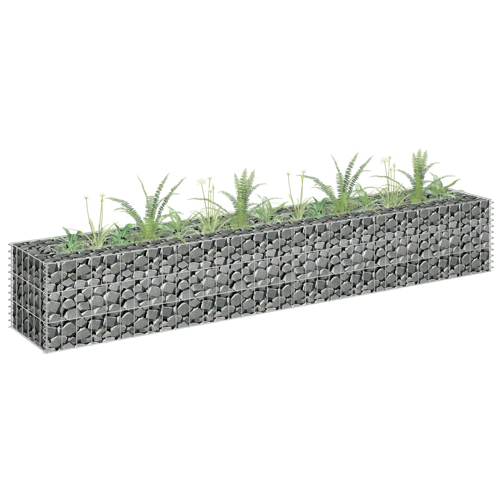 vidaXL Gabion Raised Bed Galvanised Steel 90x30x10 cm - Raised Beds from vidaXL