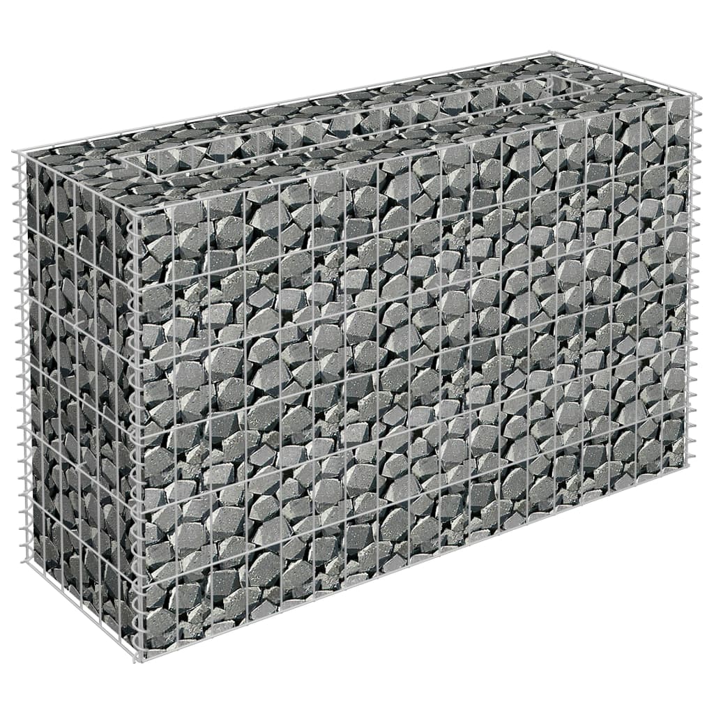 vidaXL Gabion Raised Bed Galvanised Steel 90x30x10 cm - Raised Beds from vidaXL
