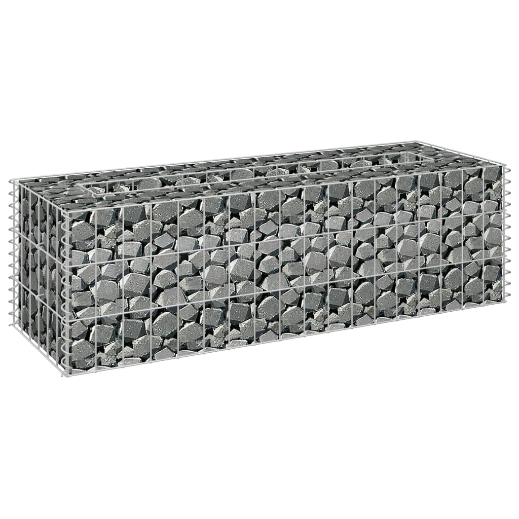 vidaXL Gabion Raised Bed Galvanised Steel 90x30x10 cm - Raised Beds from vidaXL