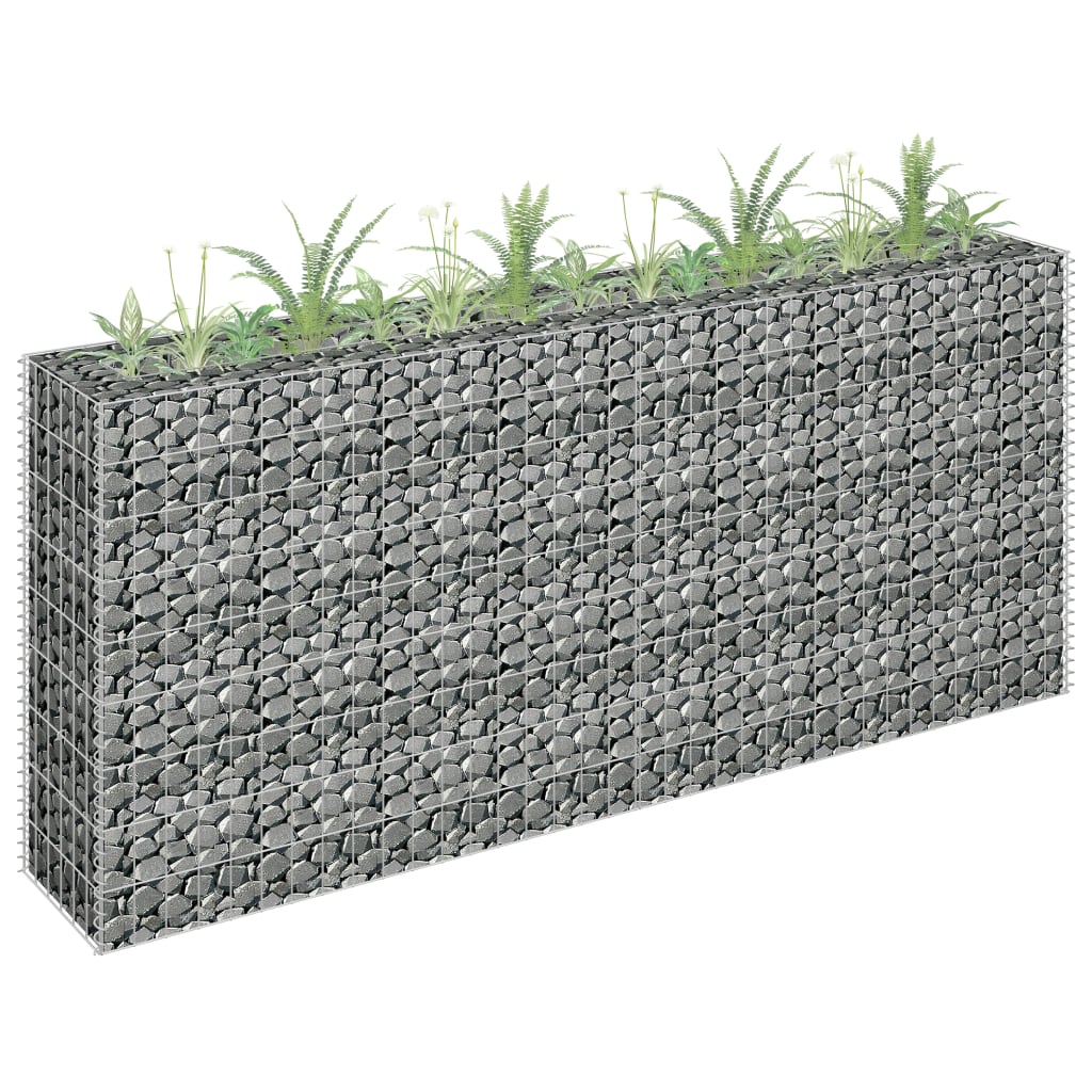 vidaXL Gabion Raised Bed Galvanised Steel 90x30x10 cm - Raised Beds from vidaXL