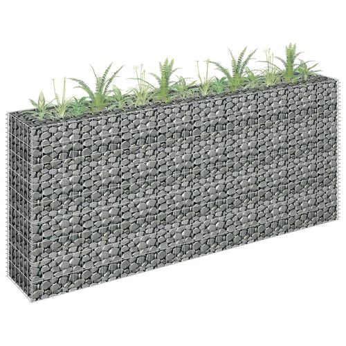 vidaXL Gabion Raised Bed Galvanised Steel 90x30x10 cm - Raised Beds from vidaXL