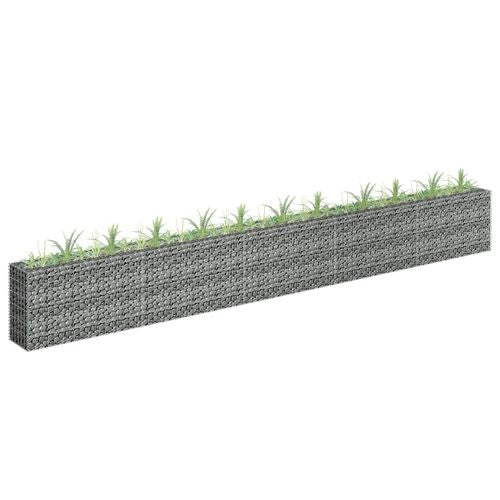 vidaXL Gabion Raised Bed Galvanised Steel 90x30x10 cm - Raised Beds from vidaXL