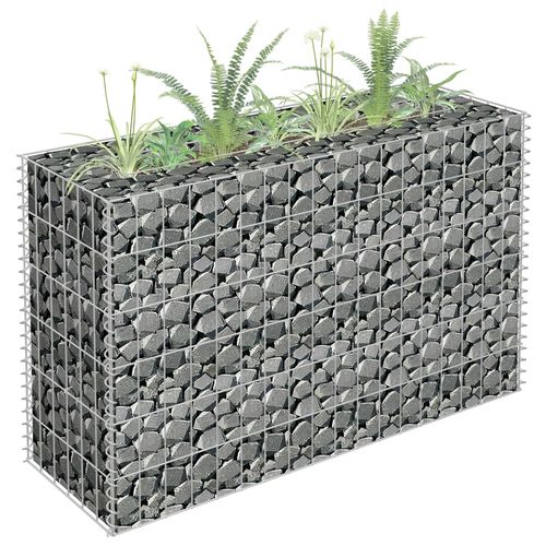 vidaXL Gabion Raised Bed Galvanised Steel 90x30x10 cm - Raised Beds from vidaXL