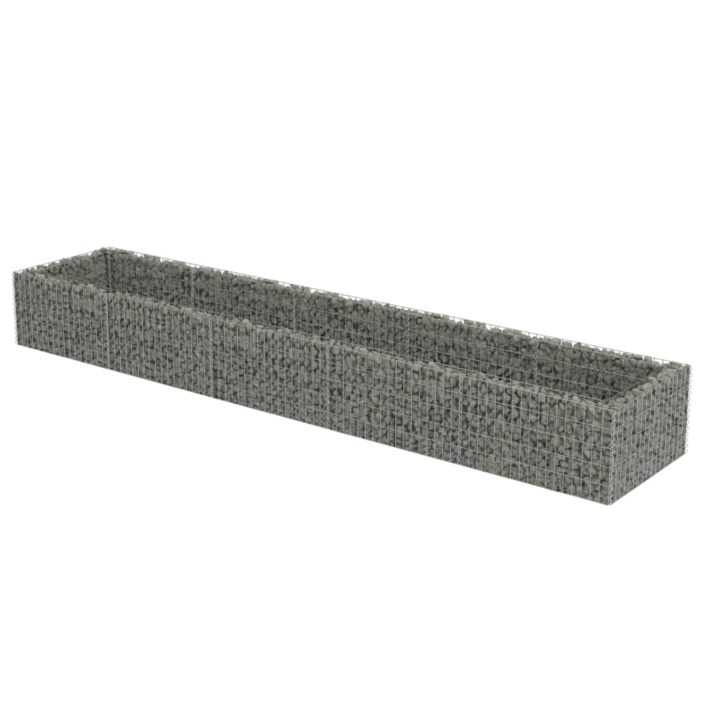 vidaXL Gabion Raised Bed Galvanised Steel 450x90x100 cm - Raised Beds from vidaXL