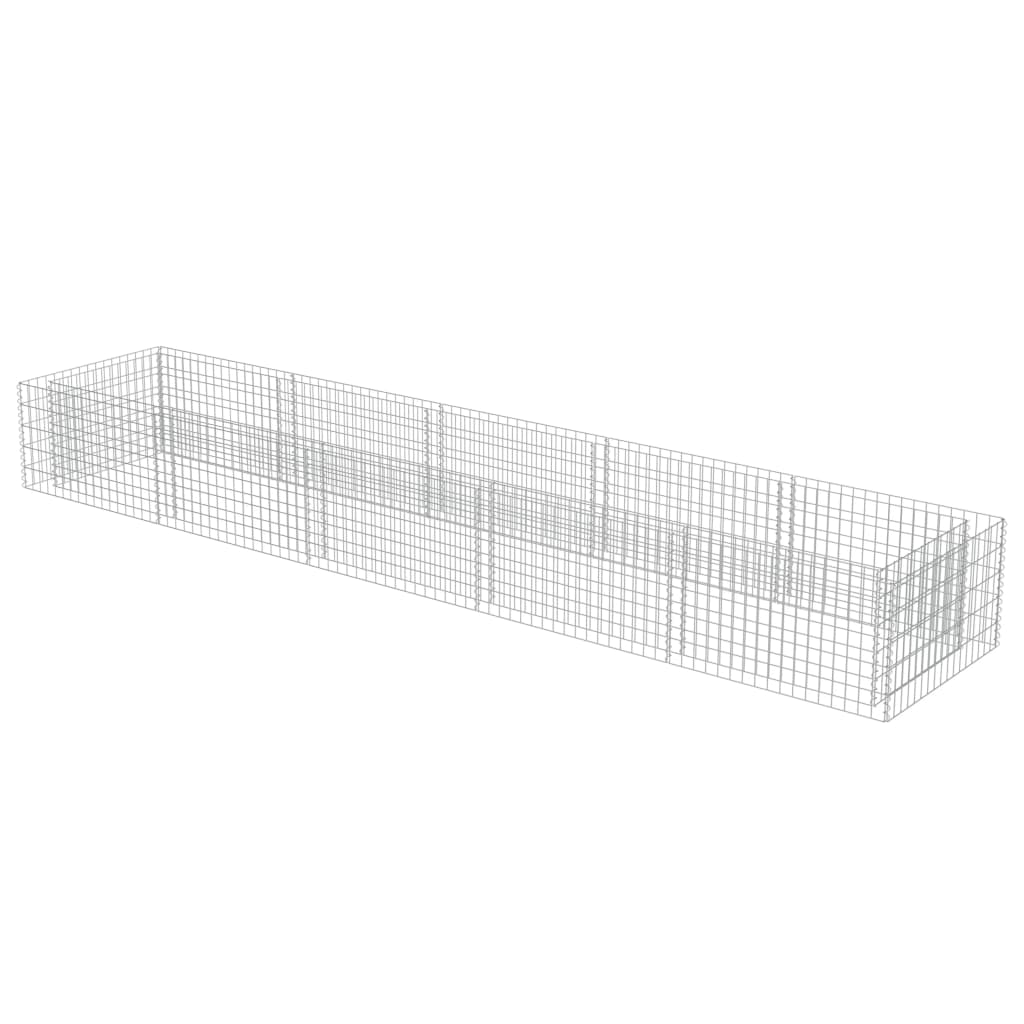 vidaXL Gabion Raised Bed Galvanised Steel 450x90x100 cm - Raised Beds from vidaXL