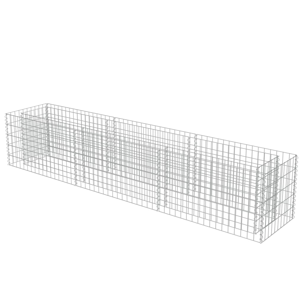 vidaXL Gabion Raised Bed Galvanised Steel 450x90x100 cm - Raised Beds from vidaXL