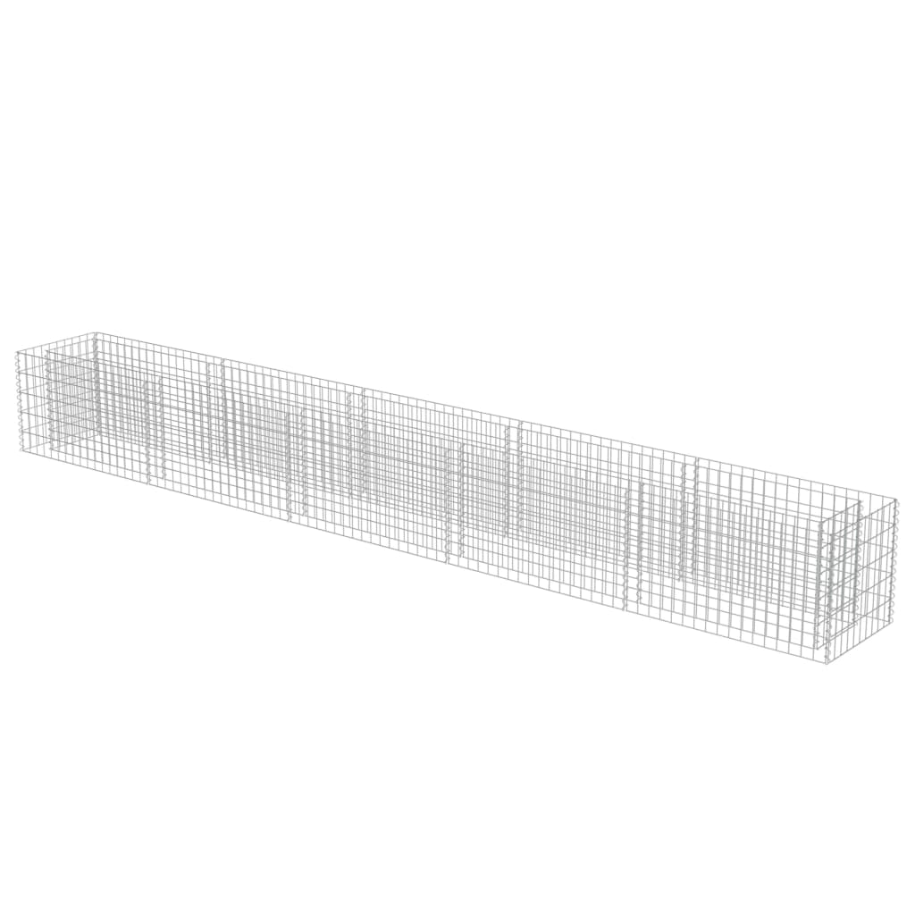 vidaXL Gabion Raised Bed Galvanised Steel 450x90x100 cm - Raised Beds from vidaXL