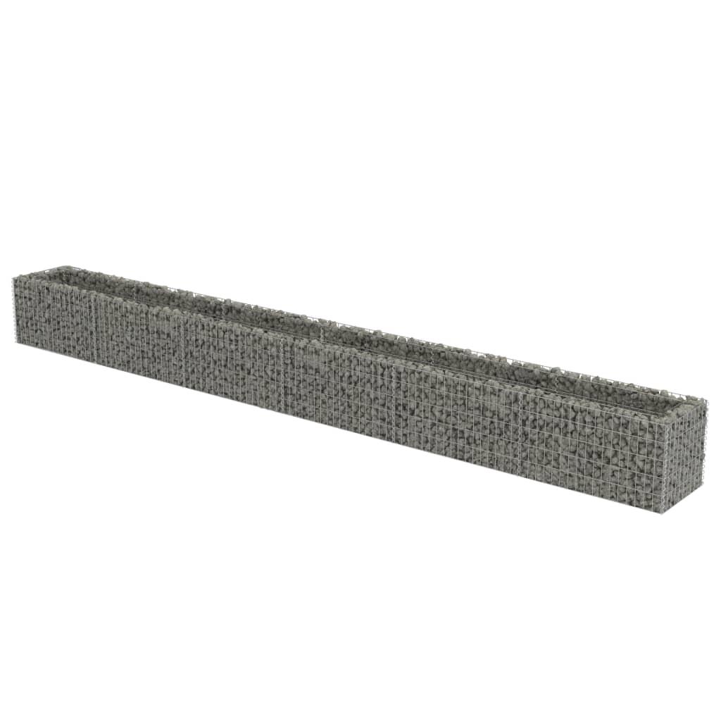 vidaXL Gabion Raised Bed Galvanised Steel 450x90x100 cm - Raised Beds from vidaXL