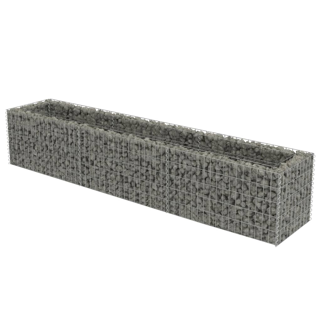 vidaXL Gabion Raised Bed Galvanised Steel 450x90x100 cm - Raised Beds from vidaXL