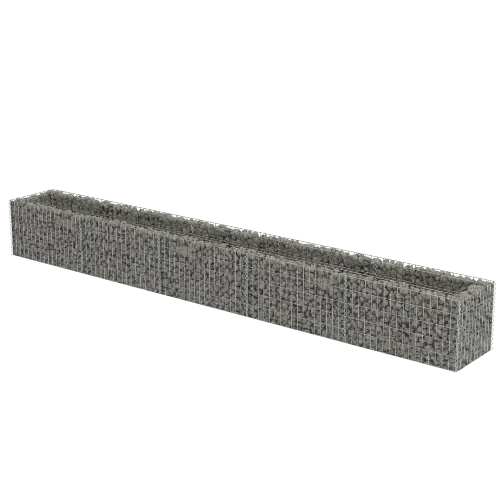vidaXL Gabion Raised Bed Galvanised Steel 450x90x100 cm - Raised Beds from vidaXL
