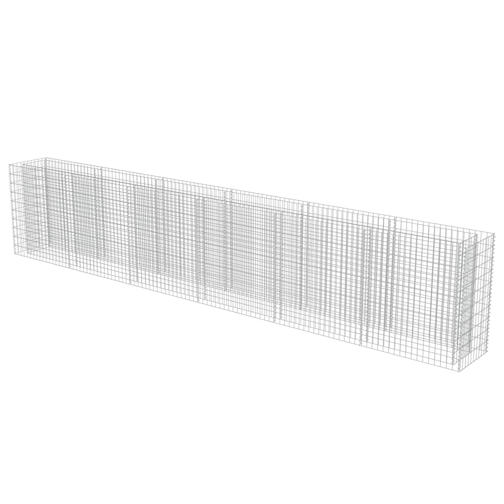 vidaXL Gabion Raised Bed Galvanised Steel 450x90x100 cm - Raised Beds from vidaXL