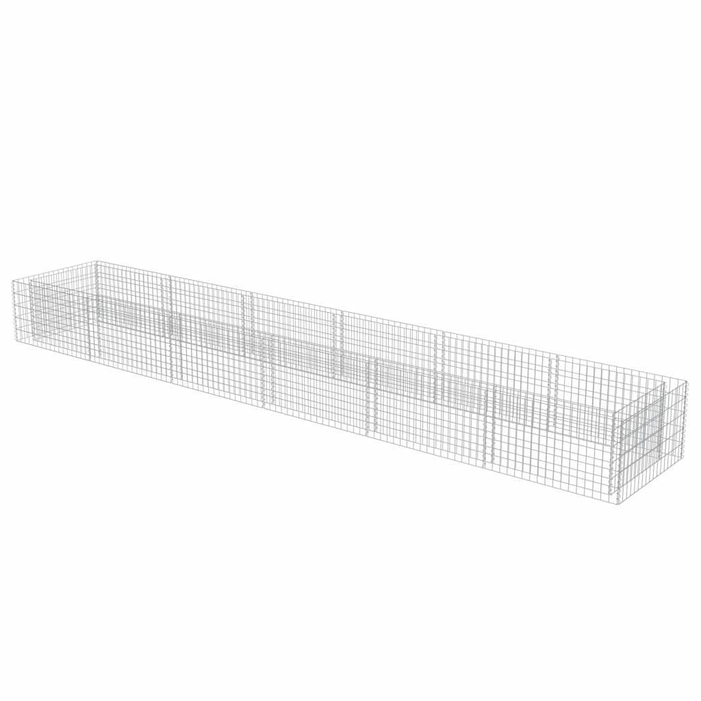 vidaXL Gabion Raised Bed Galvanised Steel 450x90x100 cm - Raised Beds from vidaXL