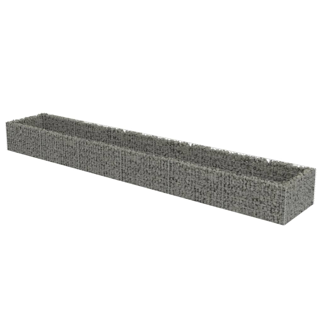 vidaXL Gabion Raised Bed Galvanised Steel 450x90x100 cm - Raised Beds from vidaXL